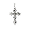 18K White Gold Cluster Diamond Cross