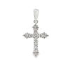 18K White Gold Diamond Cross Pendant