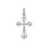 18K White Gold Diamond Cross Pendant