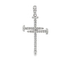 18K White Gold Diamond "Nails" Cross Pendant