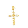 18K Yellow Gold Diamond Cross Pendant