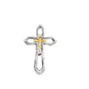 18K White & Yellow Gold Diamond Cross Pendant