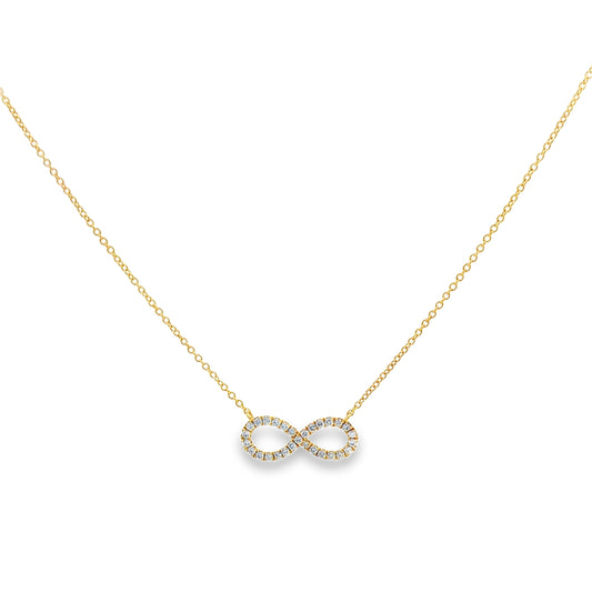 18K Yellow Gold "Infinity" Diamond Pendant