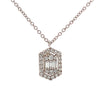 18K White Gold Diamond Custer Pendant with Chain