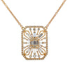 18K Yellow Gold Art Deco-Inspired Diamond Pendant with Chain