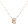 18K Yellow Gold Art Deco-Inspired Diamond Pendant with Chain