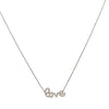 18K White Gold Diamond "love" Pendant with Chain