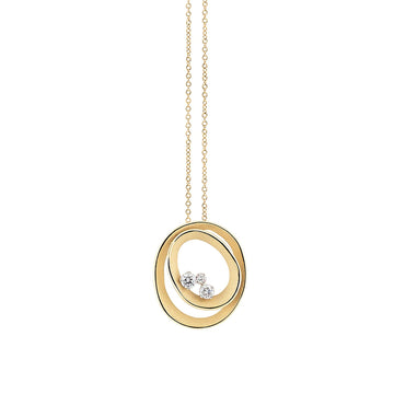 Cammilli 18K Yellow Sunrise Gold Diamond "Dune Solar" Pendant with Chain