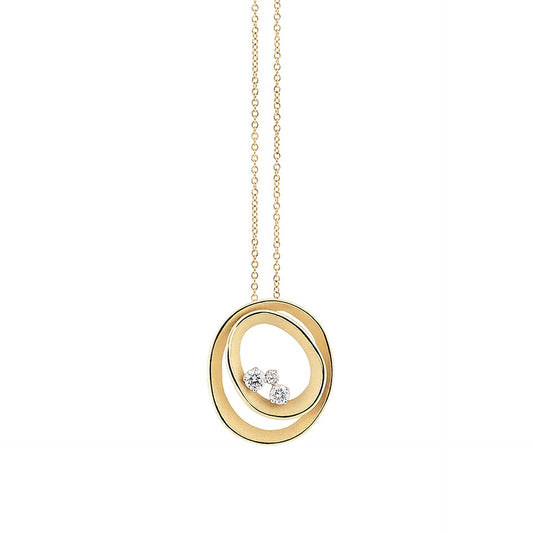Cammilli 18K Yellow Sunrise Gold Diamond "Dune Solar" Pendant with Chain