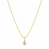 14K Yellow Gold Bezel-Set Pear Diamond Pendant