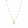 14K Yellow Gold Bezel-Set Emerald Diamond Pendant