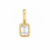 14K Yellow Gold Bezel-Set Emerald Diamond Pendant