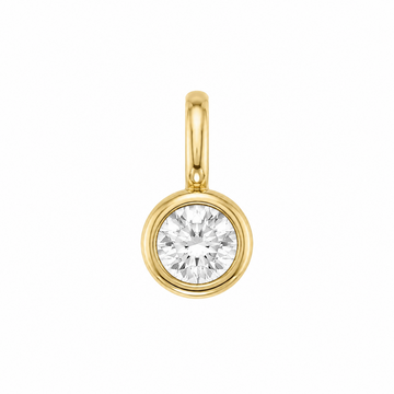 14K Yellow Gold Bezel-Set Round Diamond Pendant