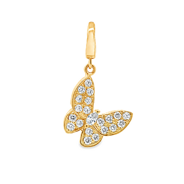 Rudolf Friedmann 14K Yellow Gold Diamond Butterfly Pendant