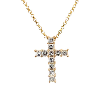 Joshua J Fine Jewelry 18K Yellow Gold Diamond Cross Pendant