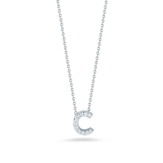 Roberto Coin 18K White Gold Tiny Treasures Love Letter "C" Pendant