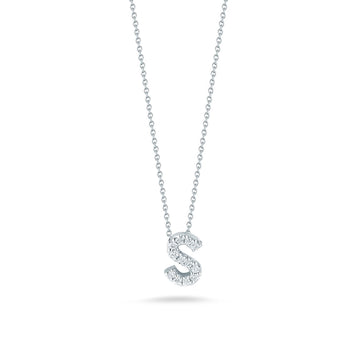 Roberto Coin 18K White Gold Tiny Treasures Love Letter Diamond "S" Pendant