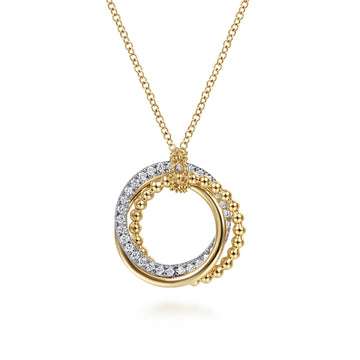 Gabriel & Co. 14K Two-Tone Bujukan Diamond Interlocking Circles Pendant