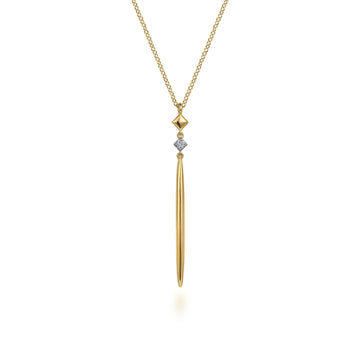 Gabriel & Co 14K Yellow Gold Diamond Drop Pendant