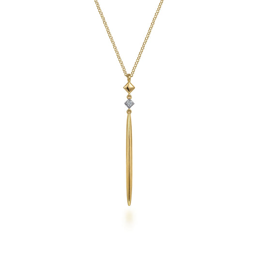 Gabriel & Co 14K Yellow Gold Diamond Drop Pendant