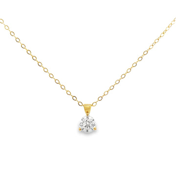 14K Yellow Gold 1/2-Carat Diamond Solitaire Pendant