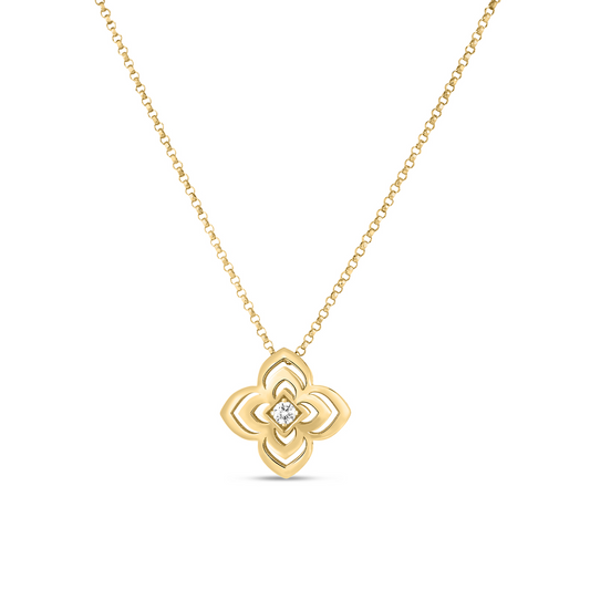 Roberto Coin 18K Yellow Gold Palazzo Ducale Diamond Flower Pendant