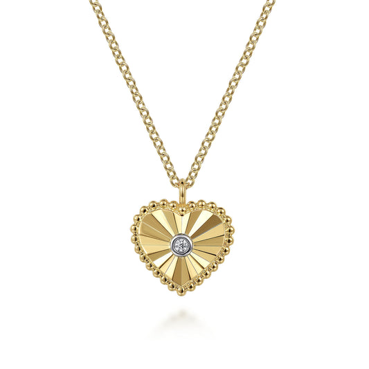 Gabriel & Co. 14K Two-Tone Diamond Heart Pendant