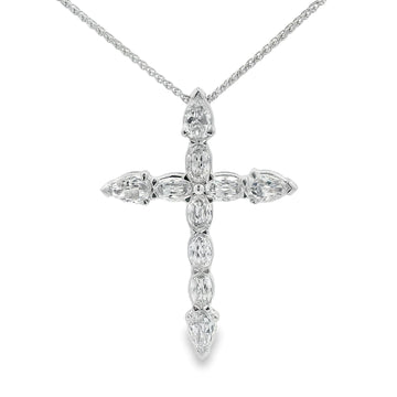 Christopher Designs 14K White Gold Diamond Cross Pendant