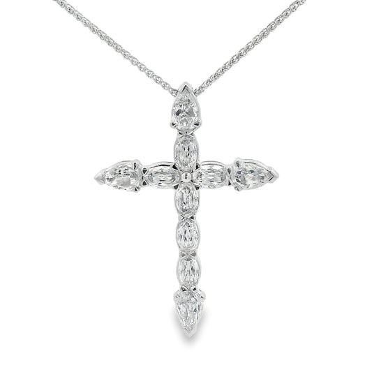 Christopher Designs 14K White Gold Diamond Cross Pendant