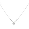 14K White Gold Diamond Clover and Bezel Necklace