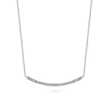 Gabriel & Co. 14K White Gold Lusso Diamond Bar Necklace
