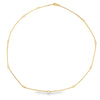 18K Yellow Gold 8-Station Diamonds By The Yard Milgrain Bezel Necklace