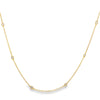 18K Yellow Gold 8-Station Diamonds By The Yard Milgrain Bezel Necklace
