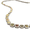 18K Three-Tone Mixed Color and Shapes Diamond Station Necklace