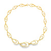 18K Yellow Gold Oval Diamond Link Necklace