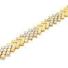 18K Yellow Gold Chevron Link Diamond Necklace