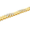 18K Yellow Gold Chevron Link Diamond Necklace