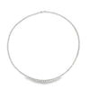 18K White Gold Graduated Diamond Center Necklace