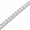 18K White Gold Emerald Cut Diamond Necklace