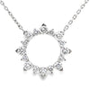 18K White Gold Diamond Circular Pendant