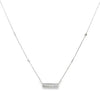 18K White Gold Diamond Bar and 4 Bezel-Set Diamond Station Necklace