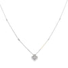 18K White Gold Diamond Flower and Bezel-Set Diamond Stations Necklace