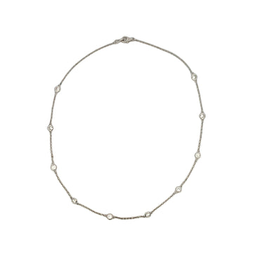18K White Gold Diamond By The Yard Necklace 16"