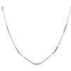 18K White Gold Diamond By The Yard with 8 Baguette and Round Diamonds Stations Necklace 18"