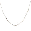 18K White Gold Diamond Necklace 18" with 8 Round and Marquise Diamond Stations