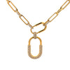 18K Yellow Gold Diamond Paperclip Necklace