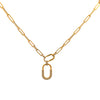 18K Yellow Gold Diamond Paperclip Necklace