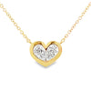 Christopher Designs 14K Yellow Gold Bezel-Set Heart Crisscut Diamond Pendant and Chain