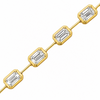 Norman Silverman 18K Yellow Gold Bezel and Prong Set Emerald-Cut Diamond Bar Necklace