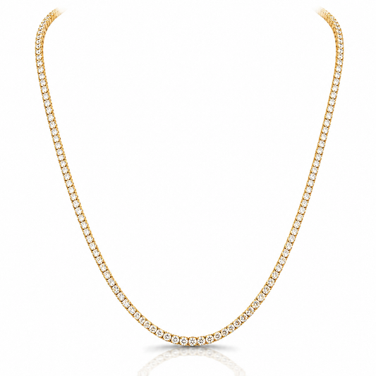 Norman Silverman 18K Yellow Gold Diamond Tennis Necklace